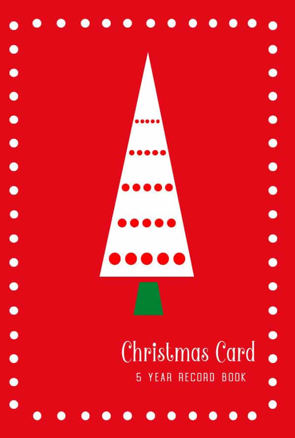 Christmas Card Address Book and Tracker Red 6 x 9 inch
