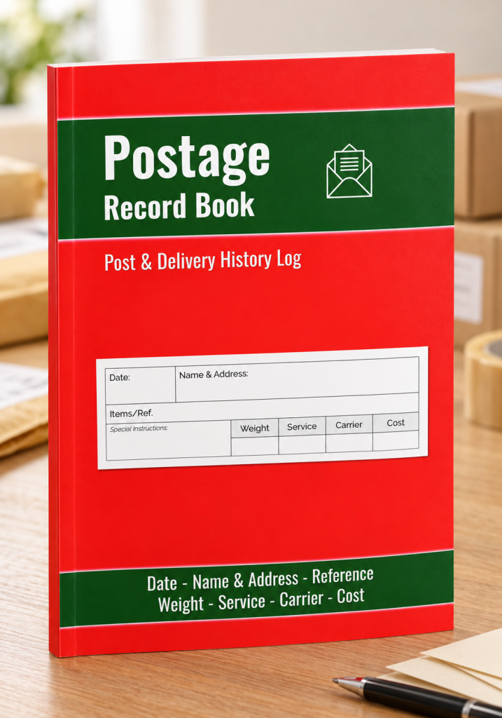 Postage Record Book for Post and Delivery history log
