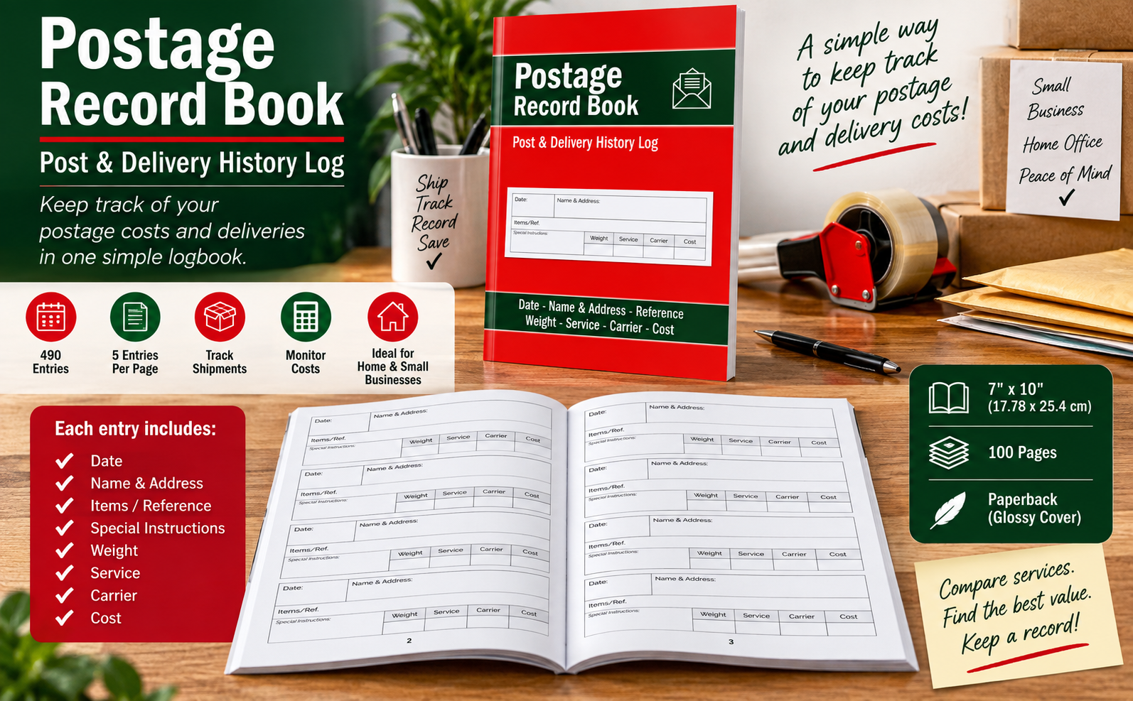 Postage record book