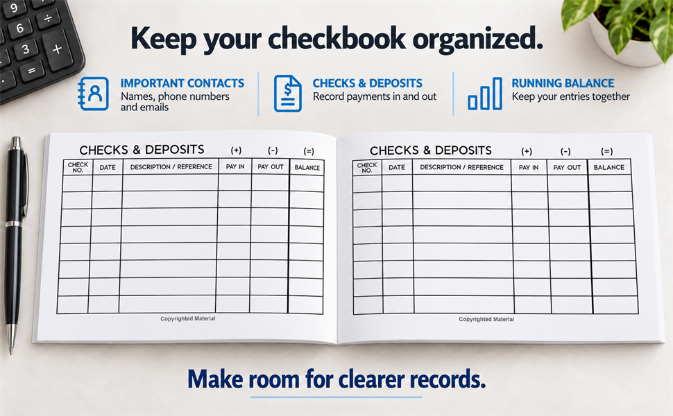 Bigger Spaces and Bold Columns for Low Vision and Visually Impaired logbook